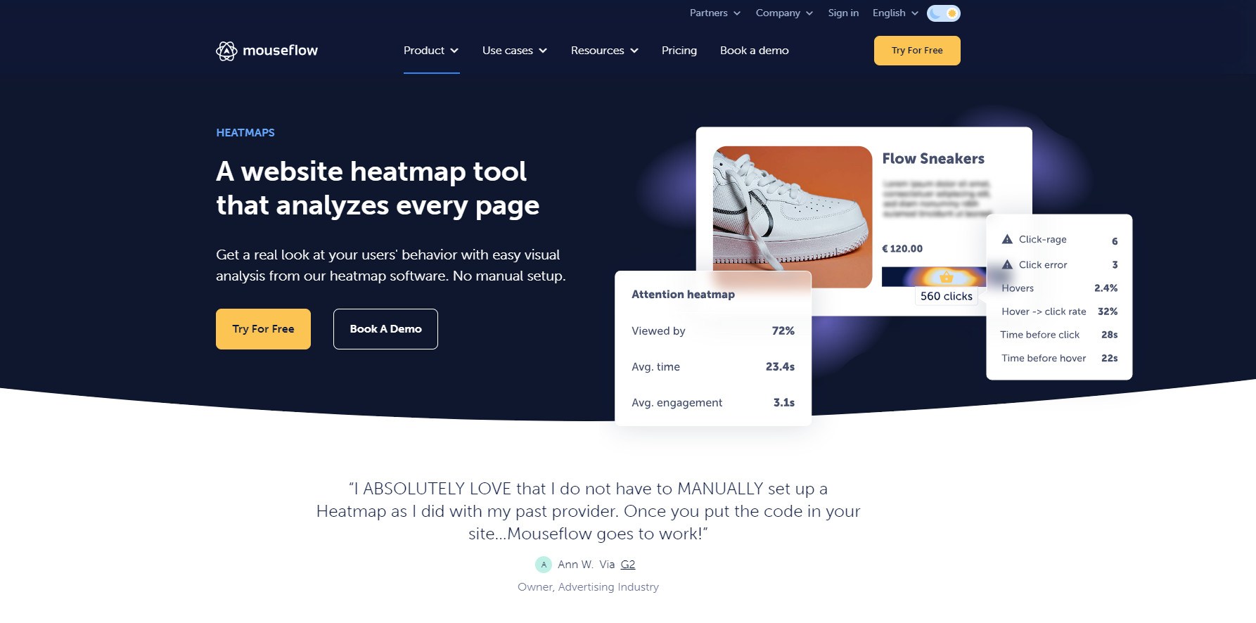 MouseFlow homepage