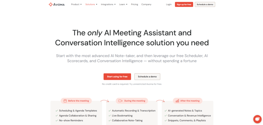 ai sales assistant avoma