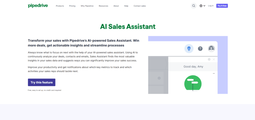 ai sales assistant pipedrive