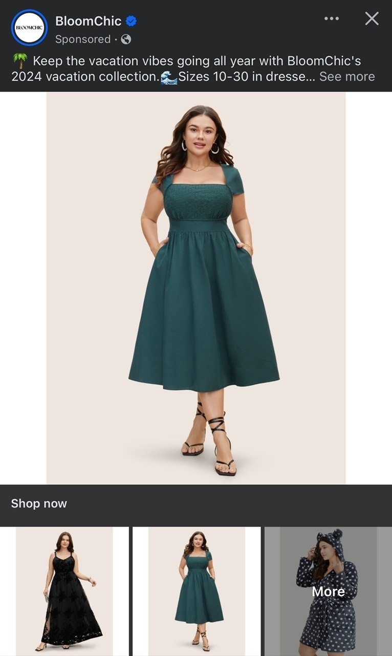 bloomchic facebook collection ad example
