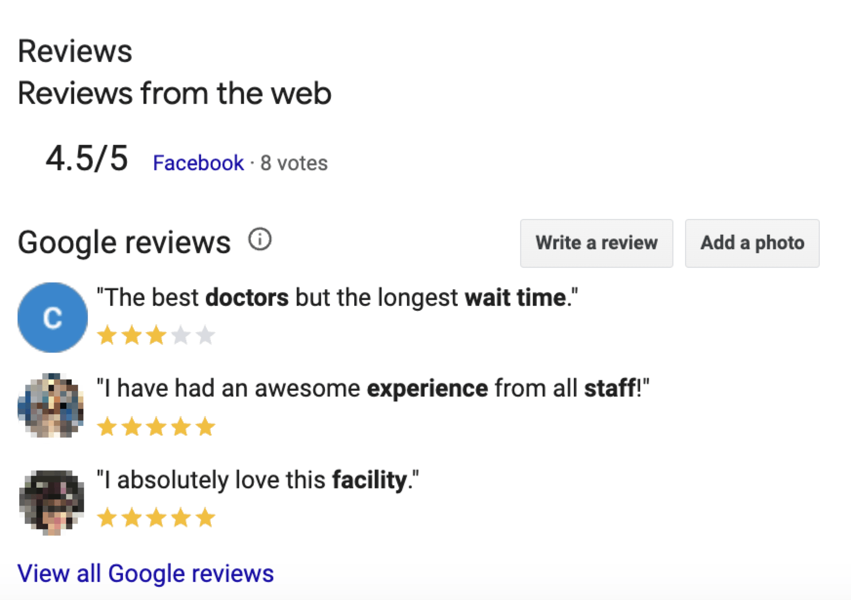 mental health clinic reviews on GMB profile