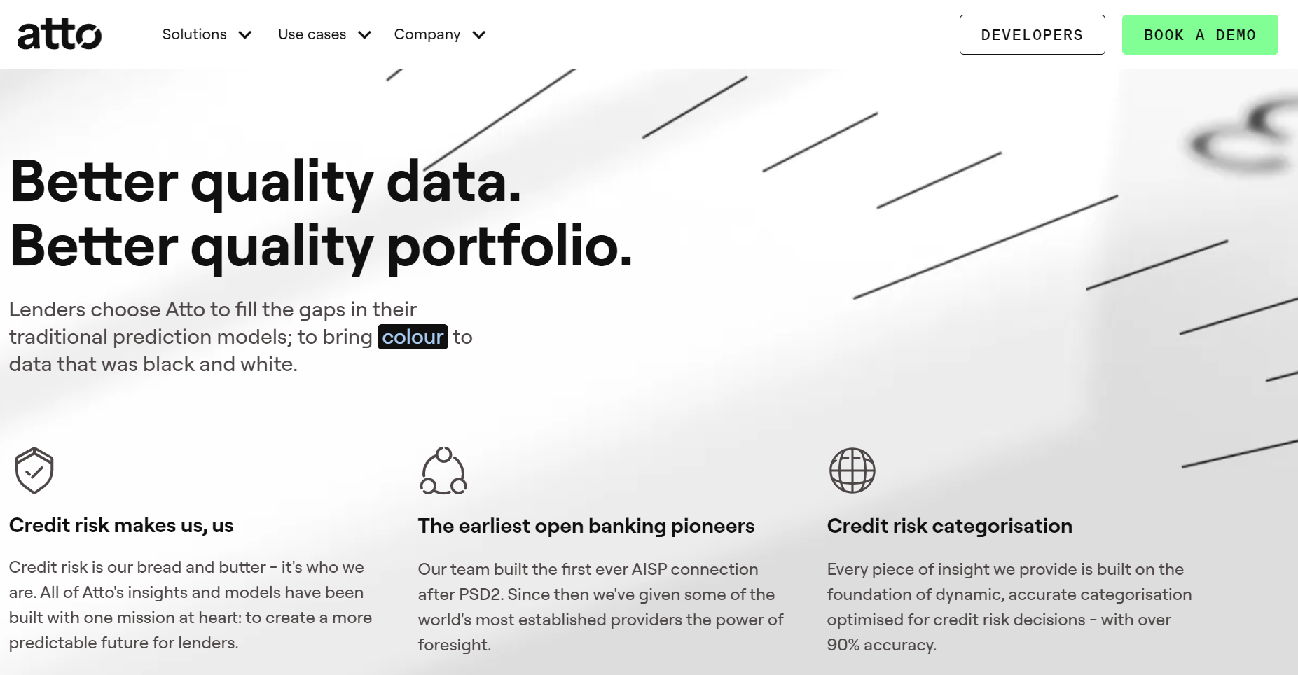 Atto, an open banking provider, homepage