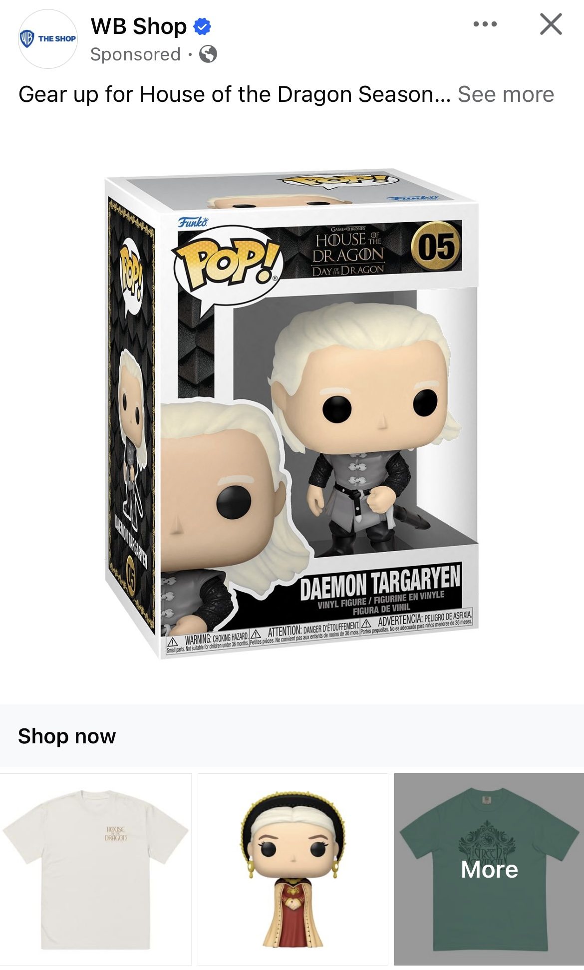 wb shop facebook collection ad example
