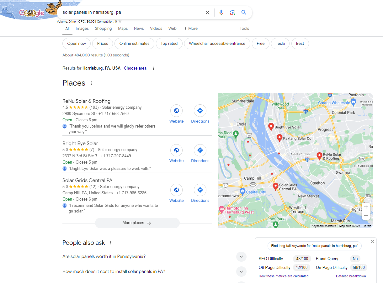 Local seo for solar panels