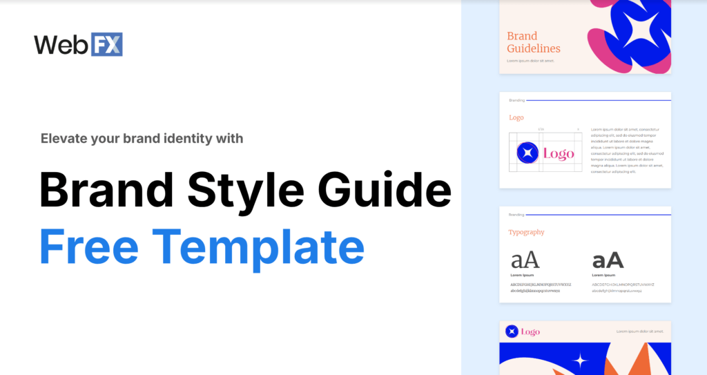Brand style guide template image to download the free template