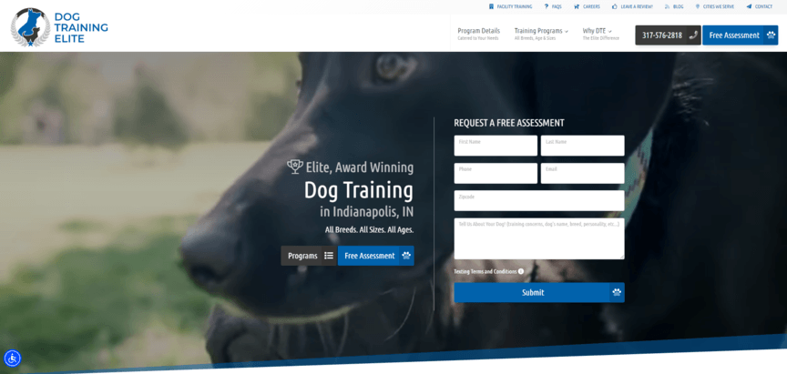 Dog Training Elite homepage