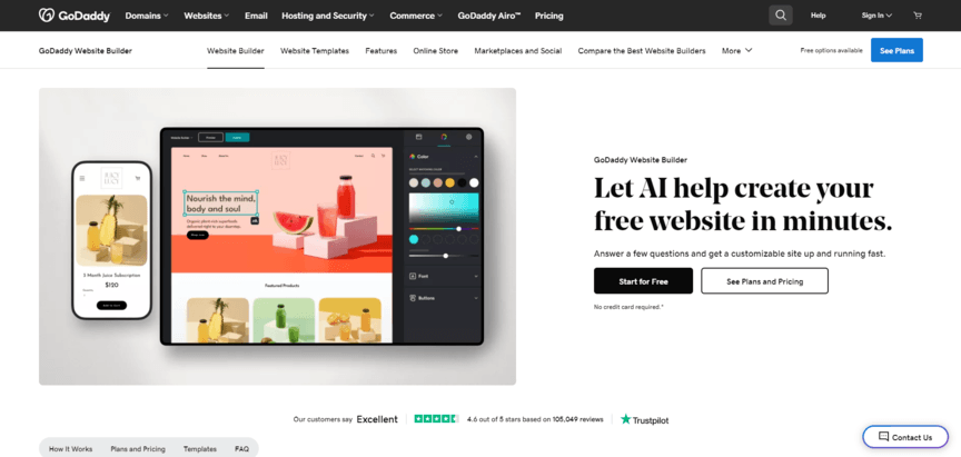 ai site builder godaddy