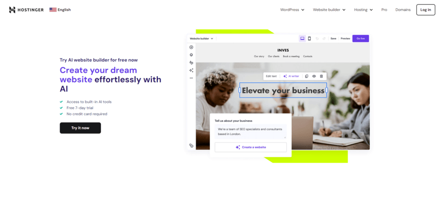 ai site builder hostinger