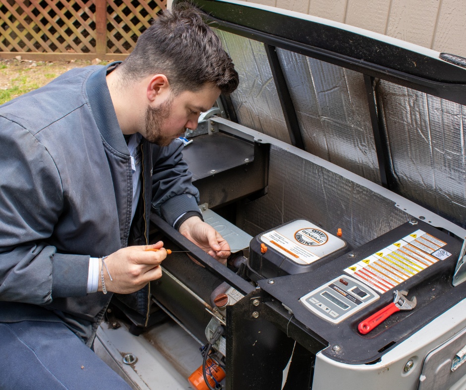 Man repairing an HVAC system