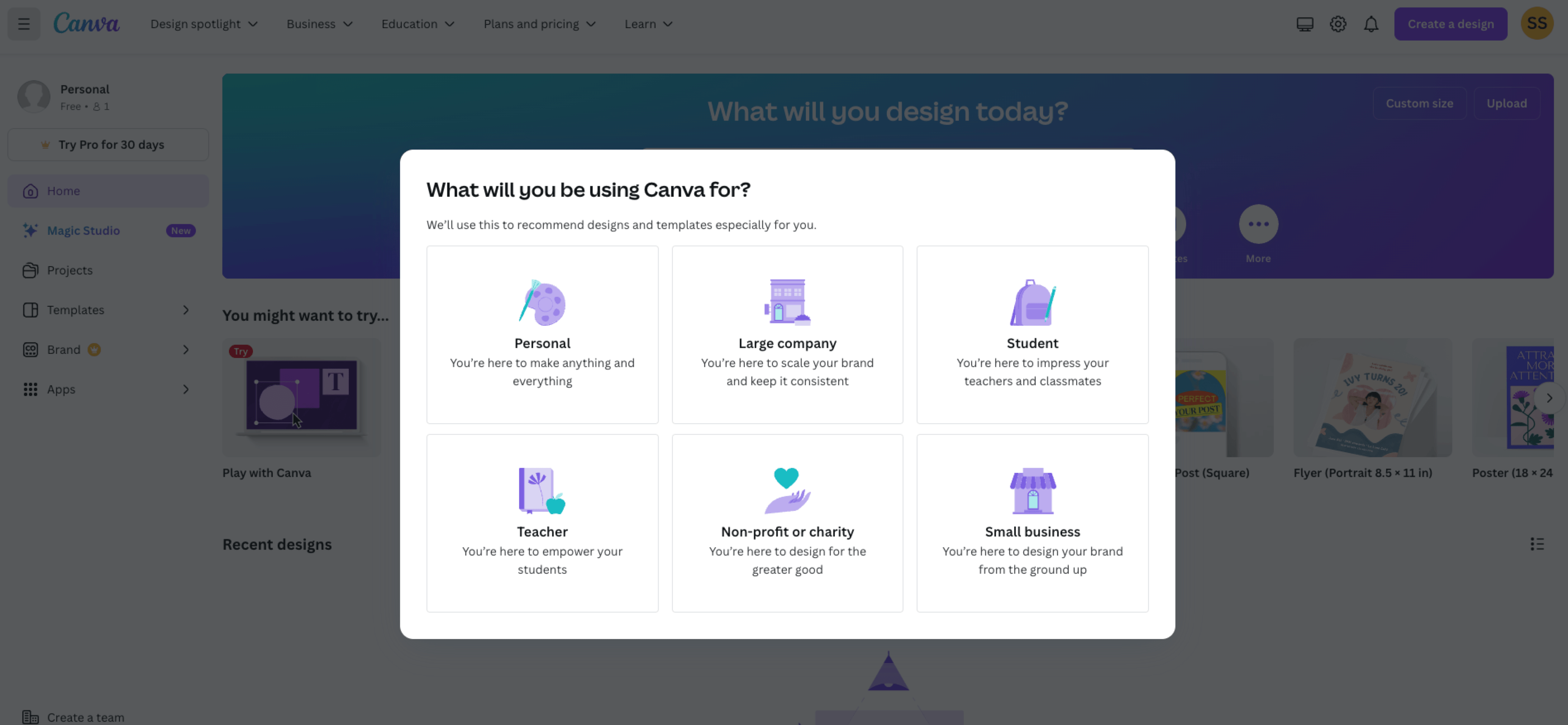 canva onboarding micro survey 