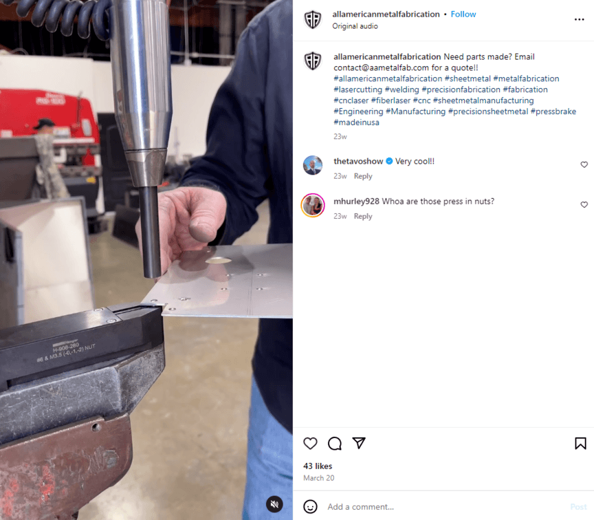 metal fabrication lead generation social media