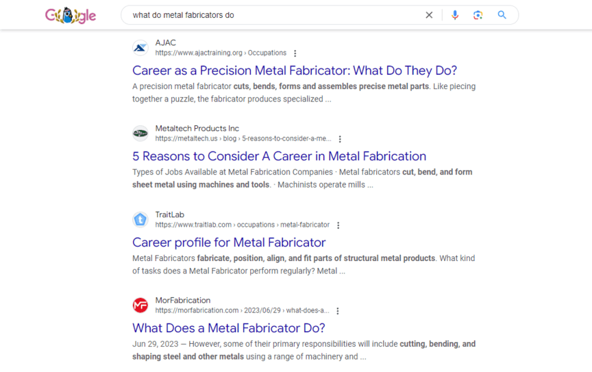 metal fabrication marketing seo