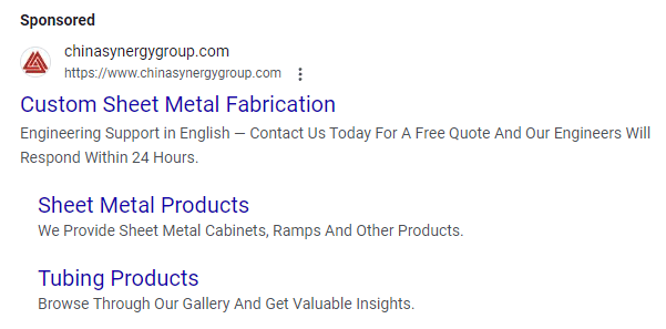 metal fabrication ppc ad extensions