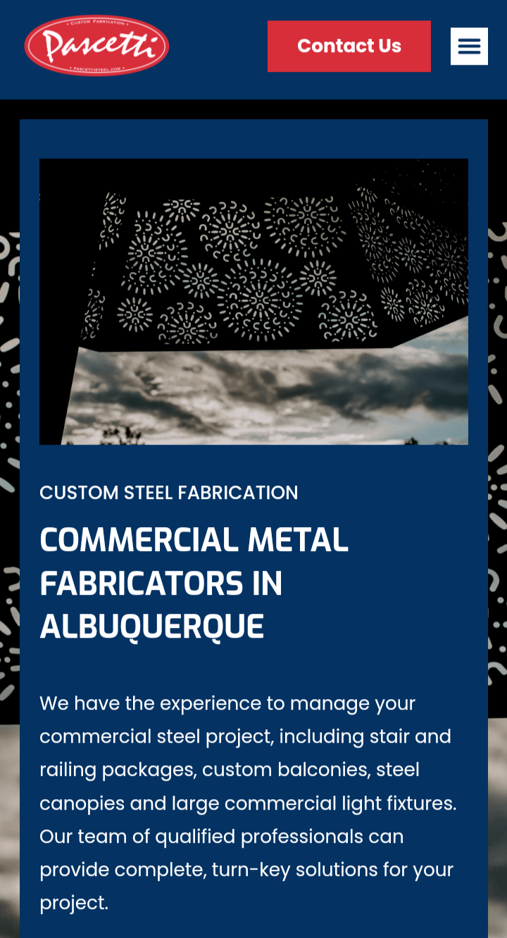 metal fabrication seo website mobile