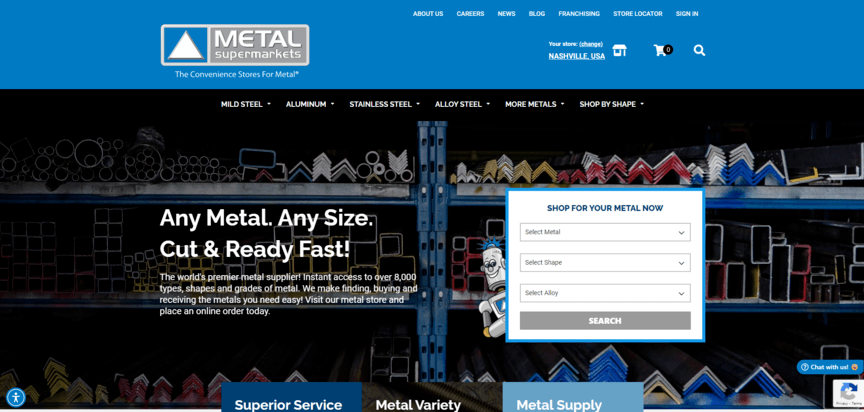 metal fabrication web design desktop