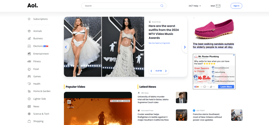 search engine alternatives aol homepage