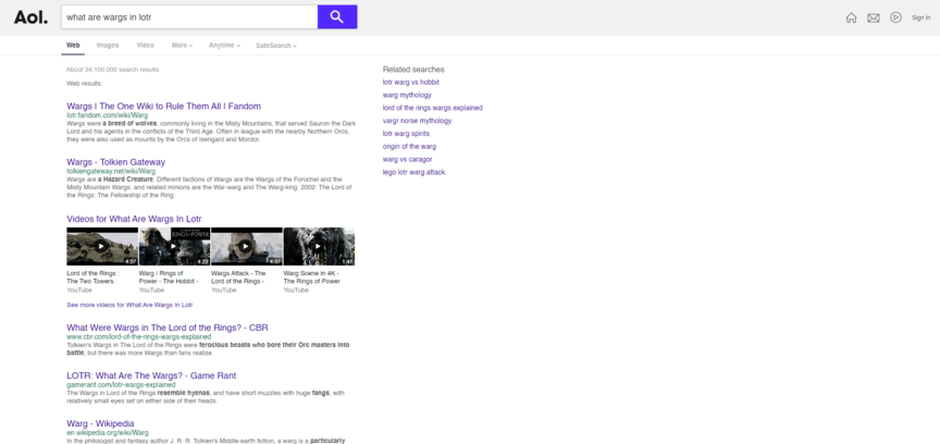search engine alternatives aol