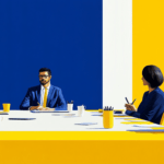 Group of people in business suits sitting at a table
