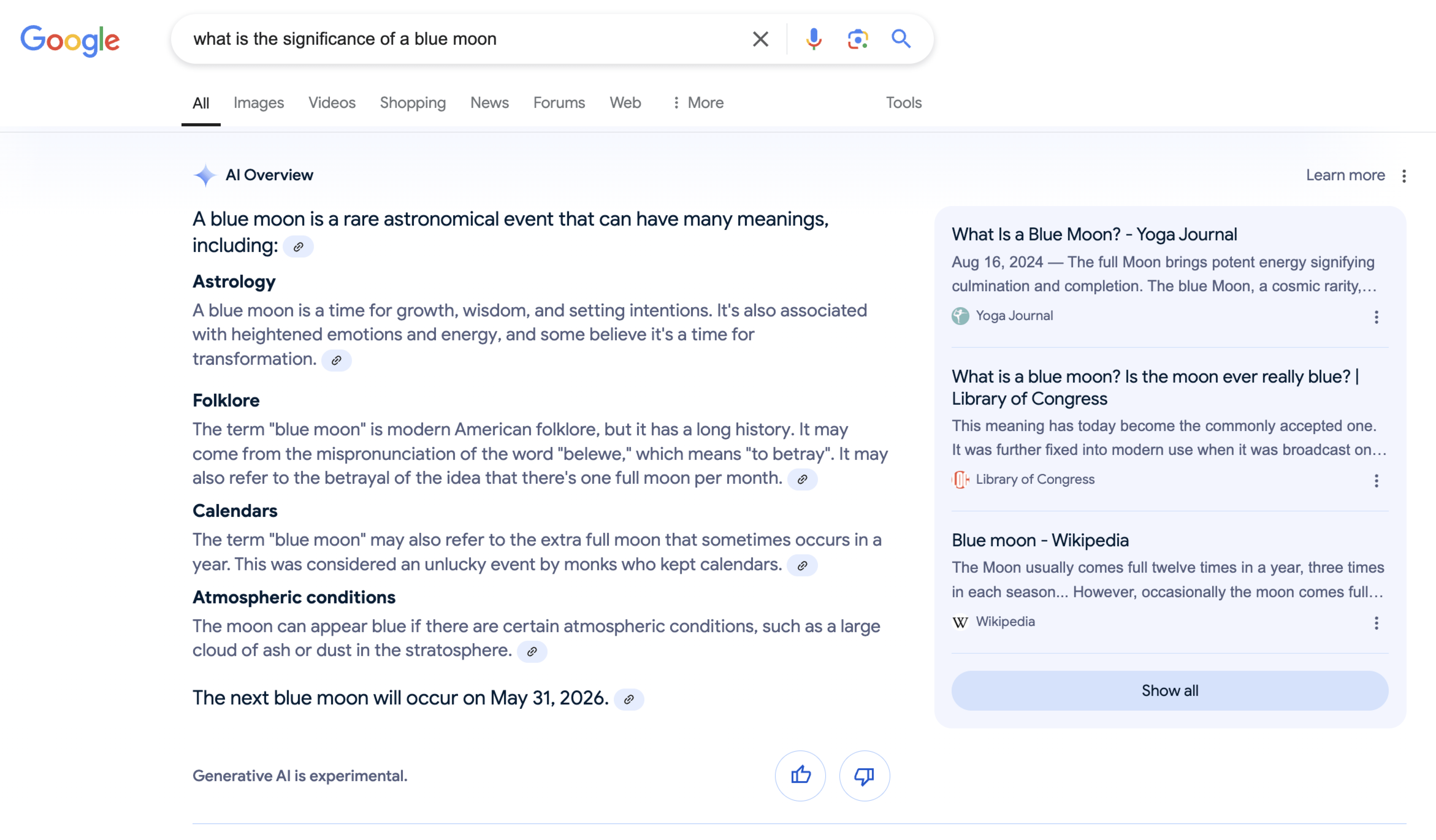 gen ai summary in search
