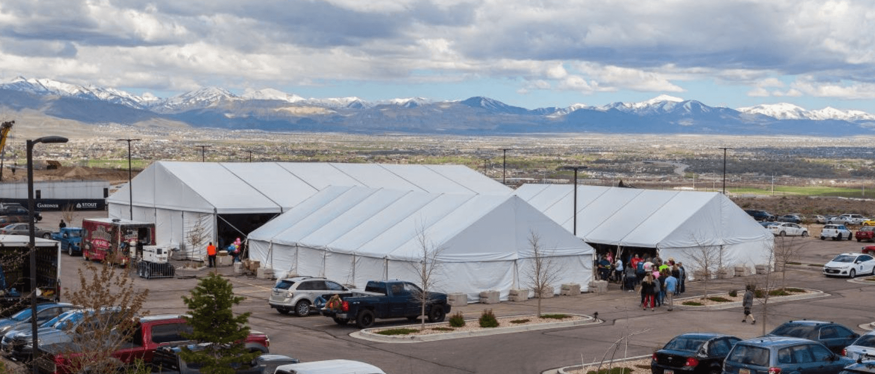 White tent in an open field