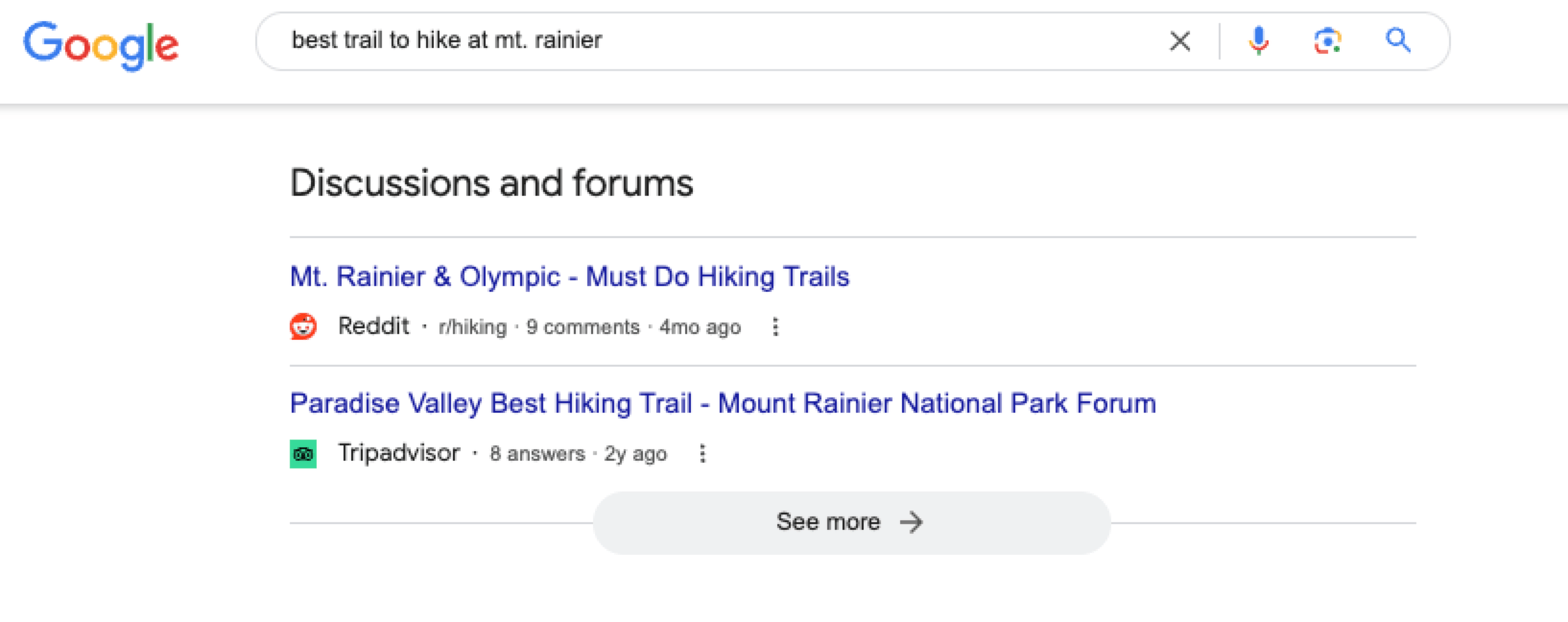 forum results in google serps