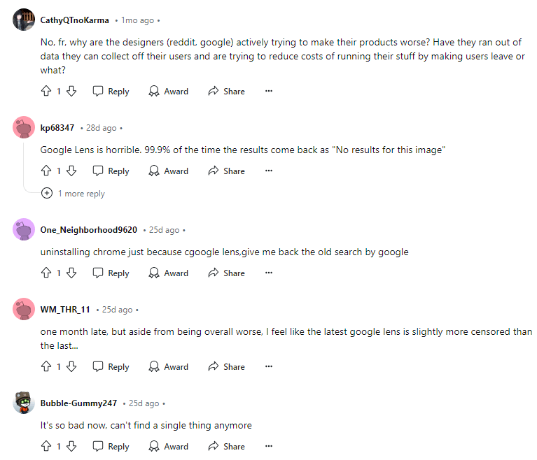 google lens reddit comments