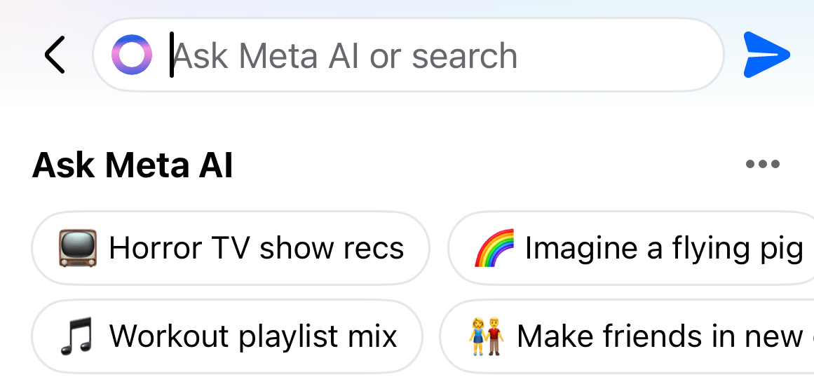 meta ai chat assistant on facebook