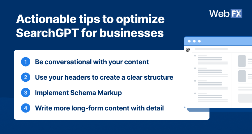 Actionable tips for doing SearchGPT