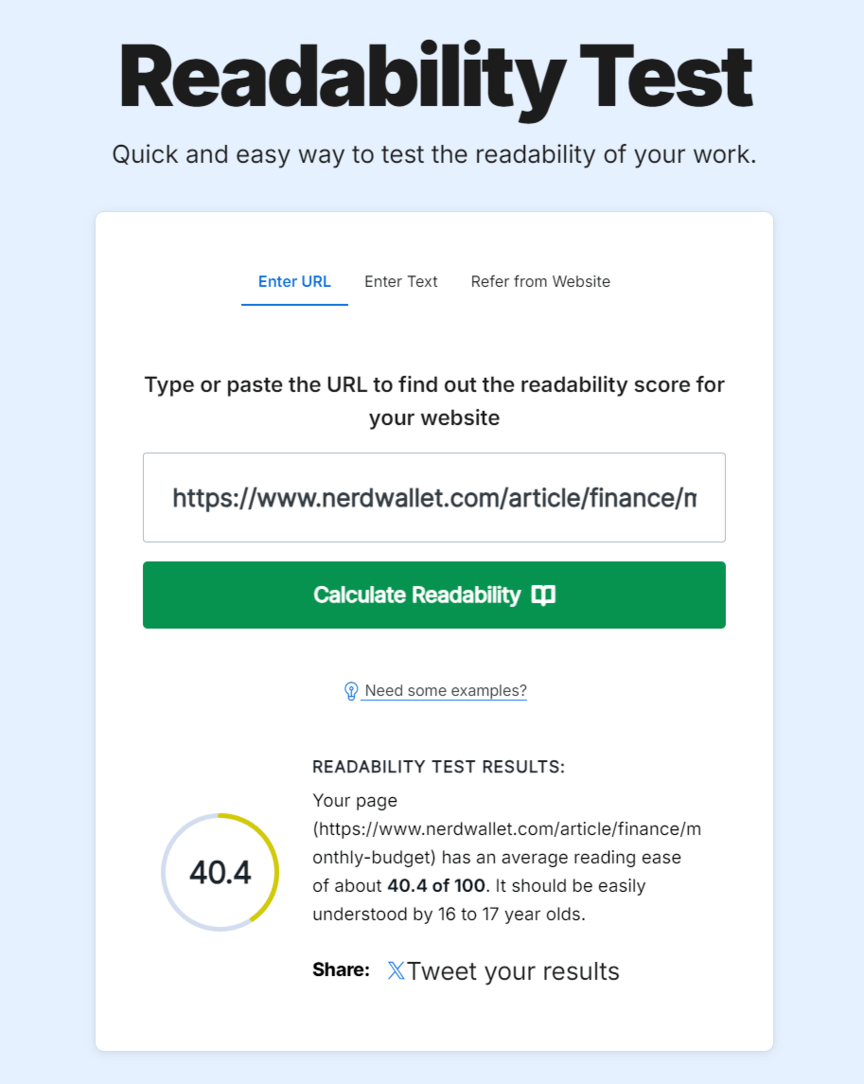 seo basics readability test