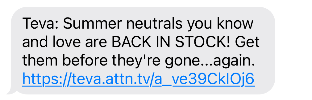teva sms marketing with call to action
