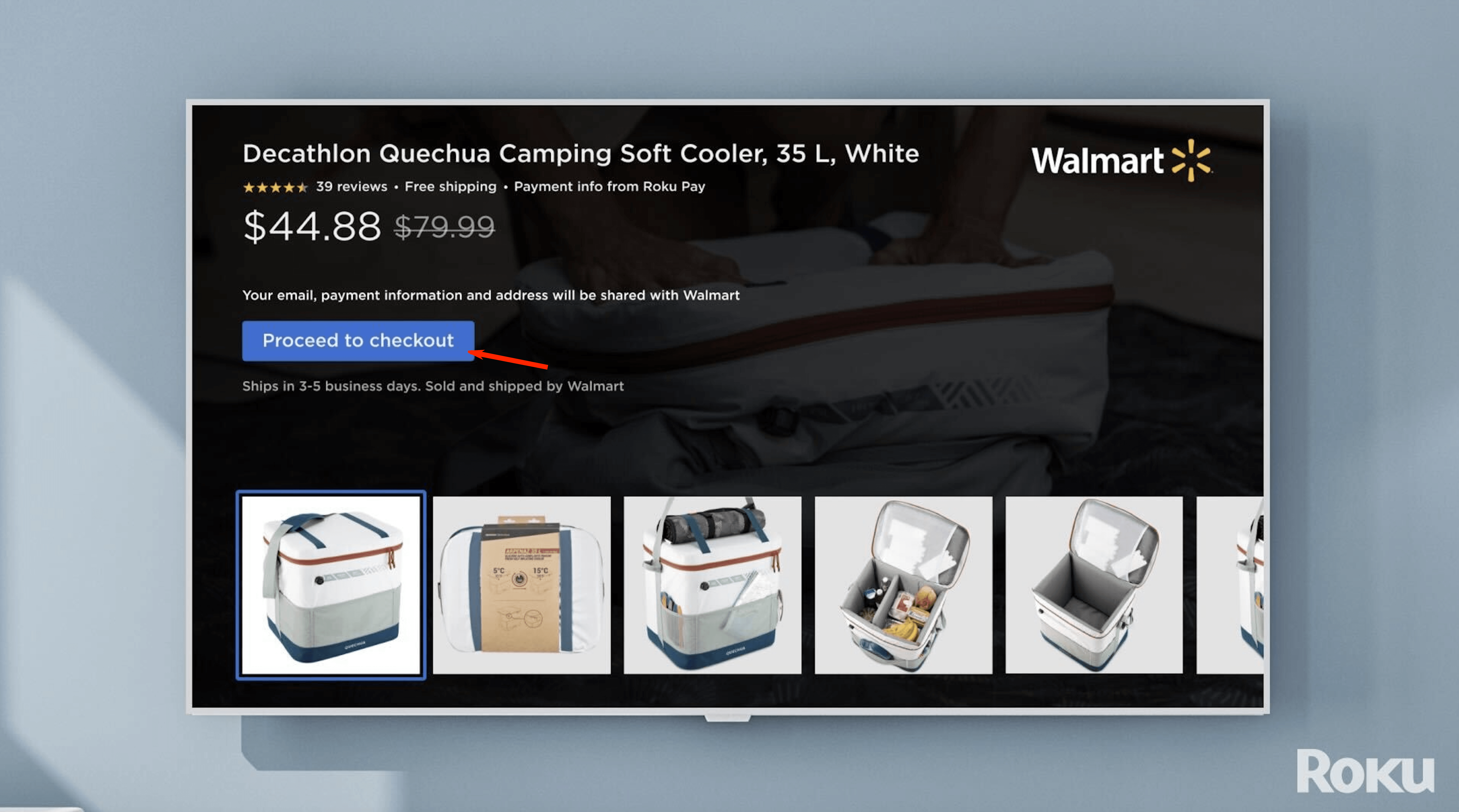 interactive walmart ctv ad on roku device