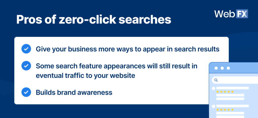 Pros of zero click searches