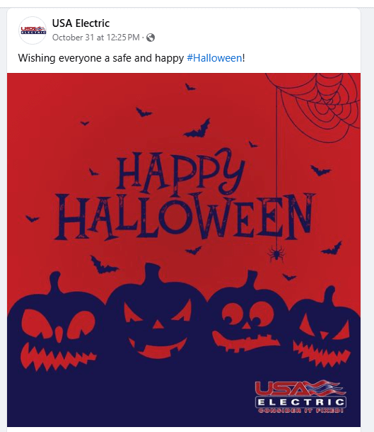 Electrician social media post