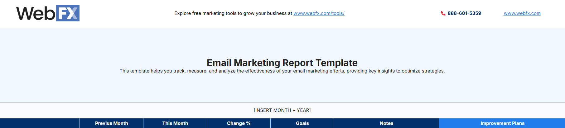 email marketing report template