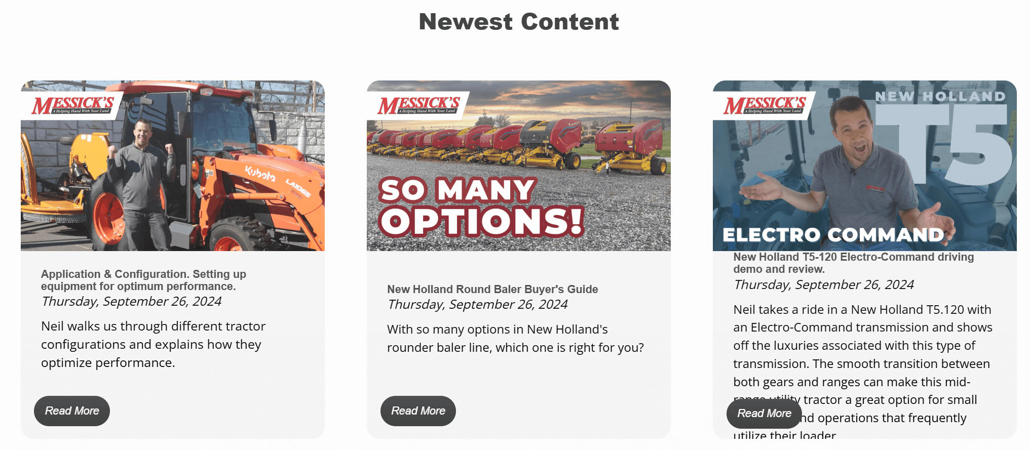 Content example from farm equipment dealership