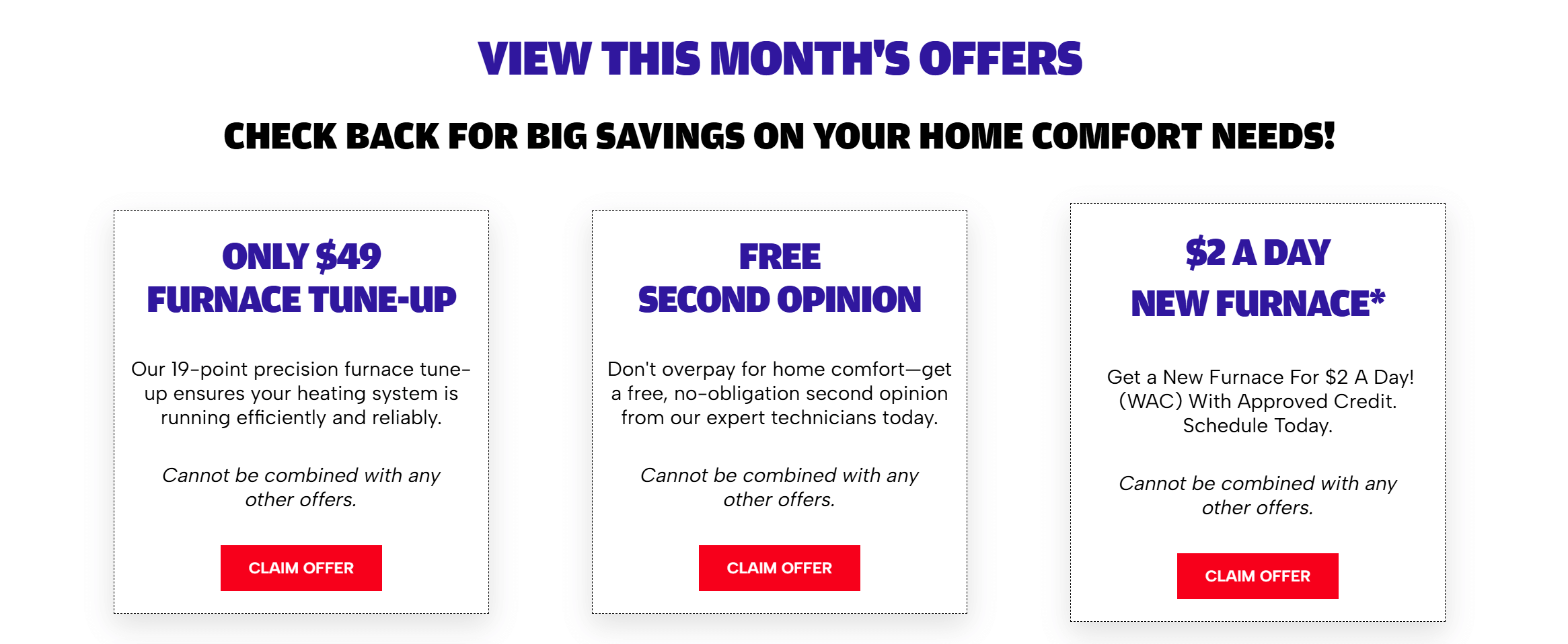 HVAC limited time offer example
