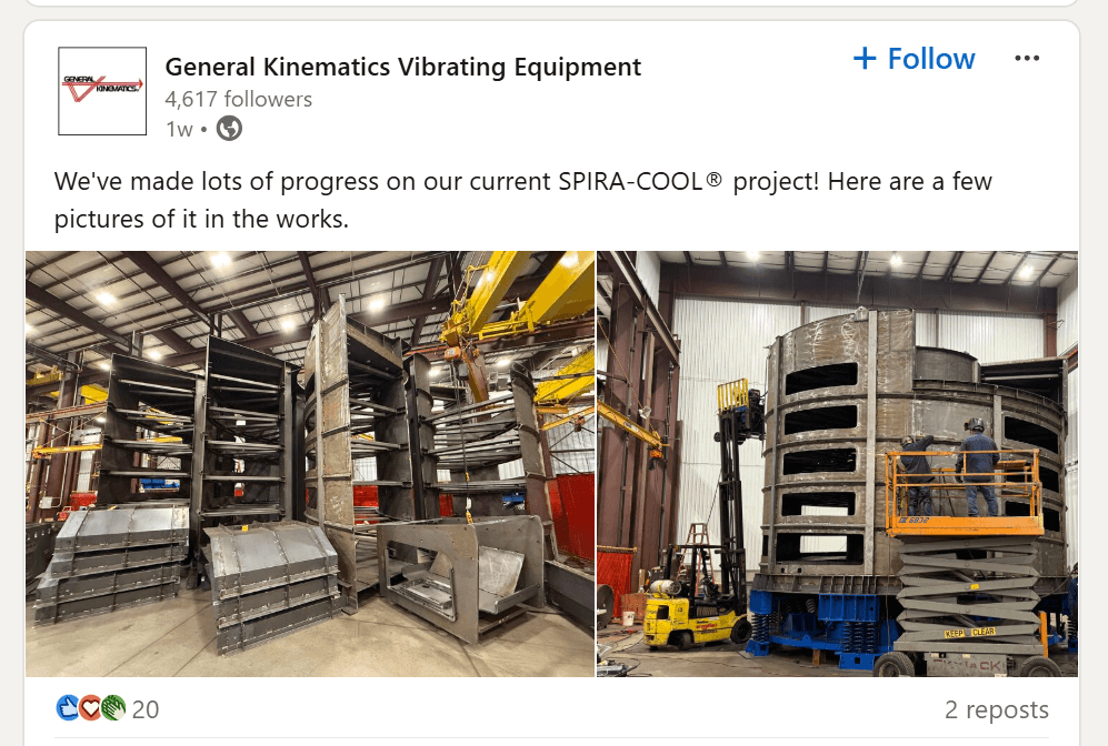 Manufacturing social media post