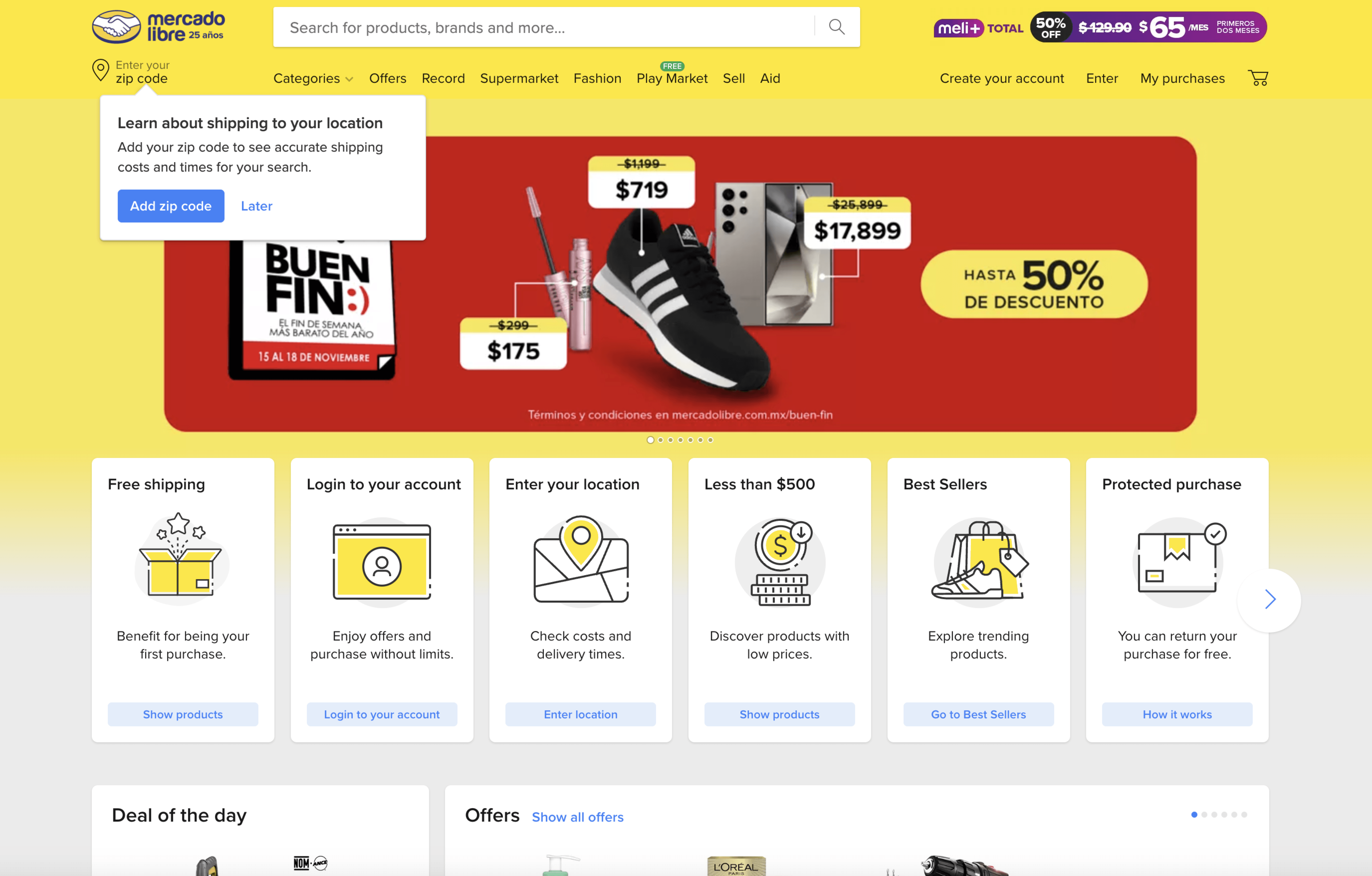 mercado libre home page