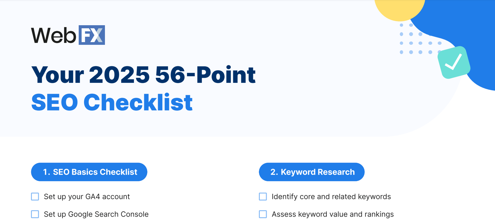 seo checklist screenshot