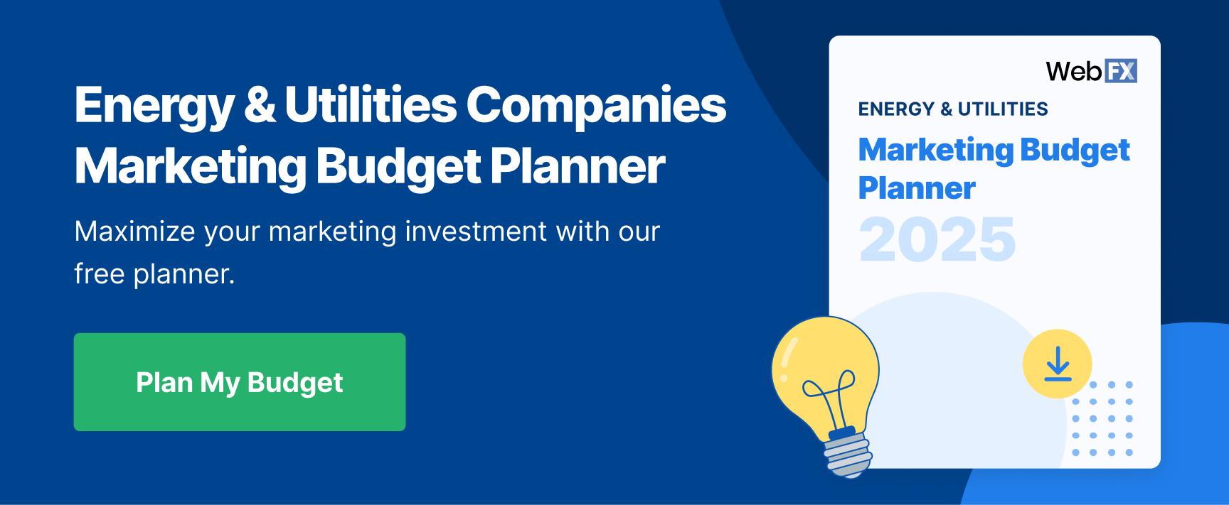cta marketing budget planner energy utilities