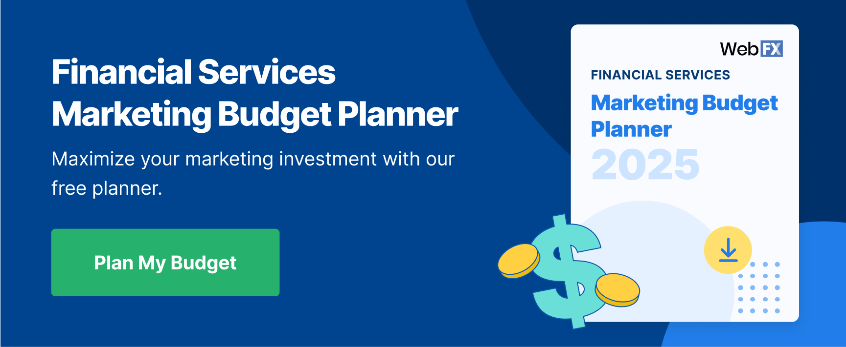 cta marketing budget planner financial services