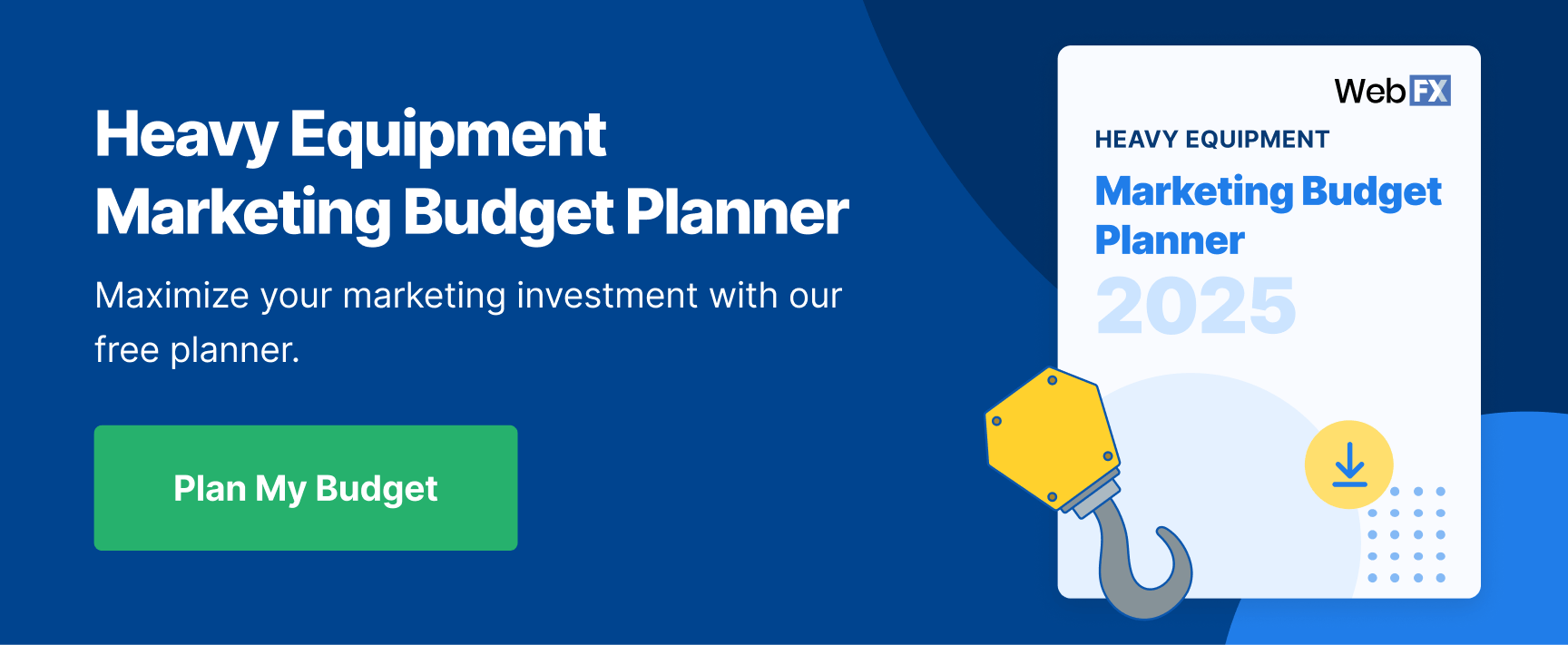 cta marketing budget planner heavy equipment