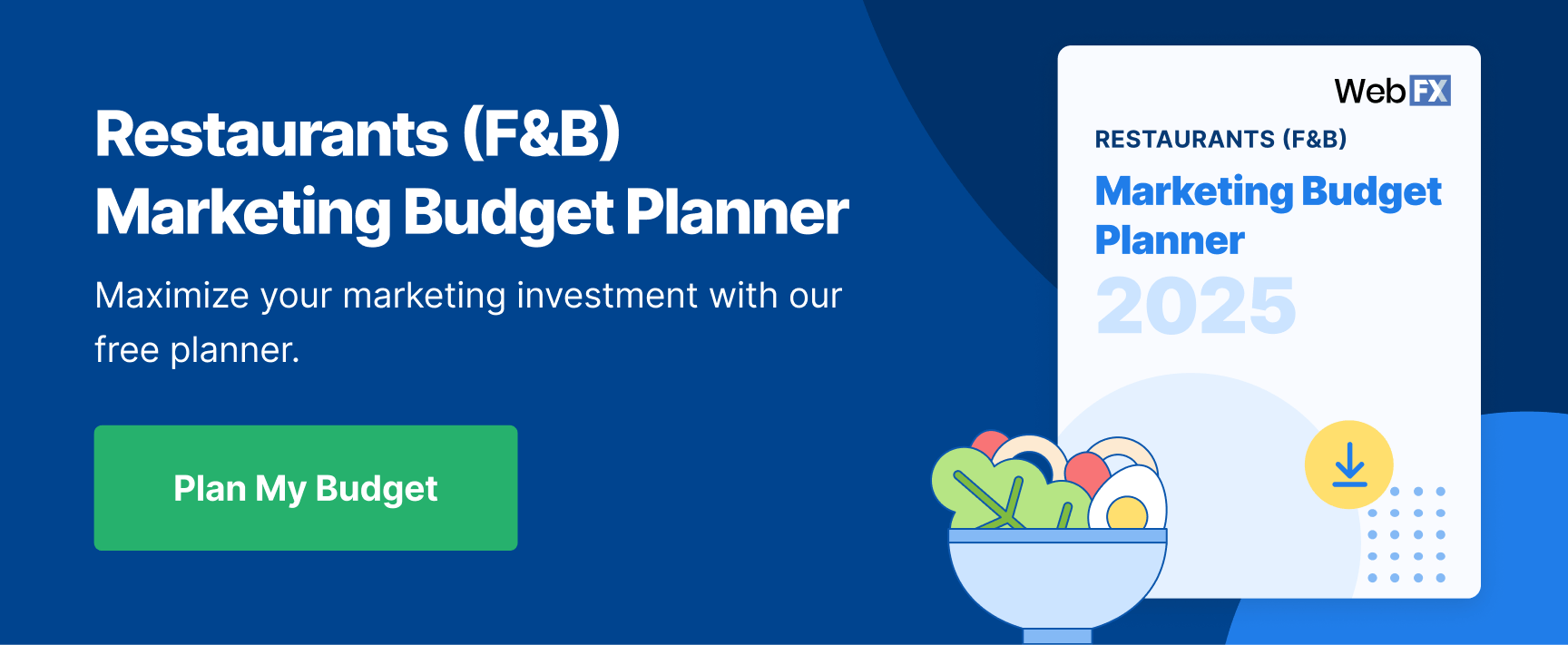 cta marketing budget planner restaurants
