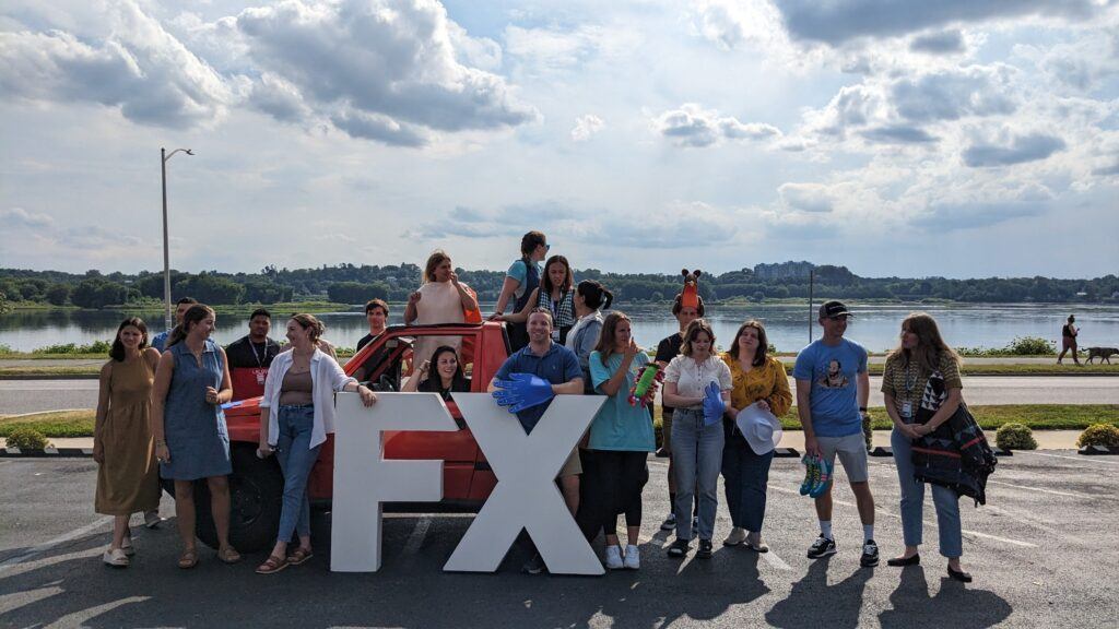 FXers standing in front of the Susquehanna