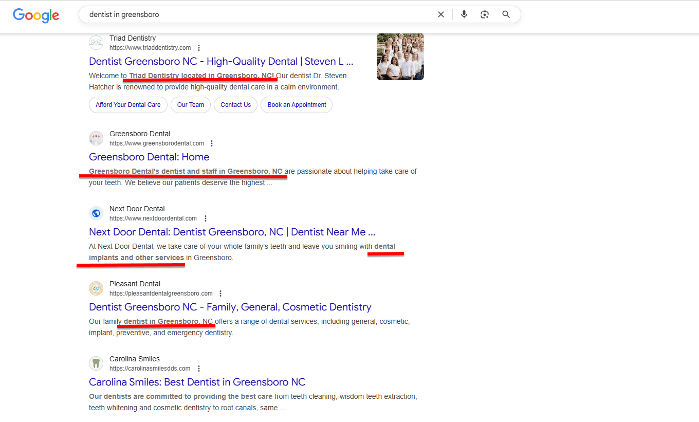 screenshot of kryword optimized top ranking pages 