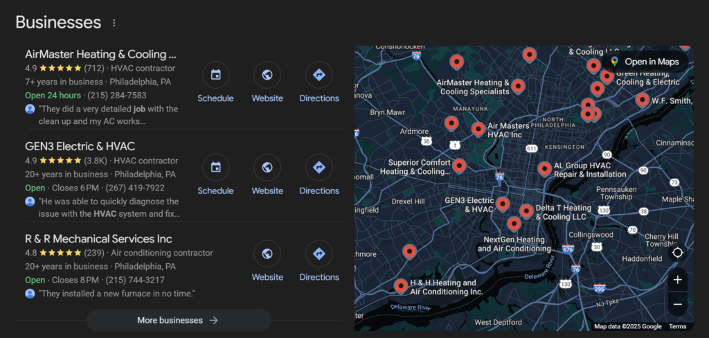 Philly HVAC local listings