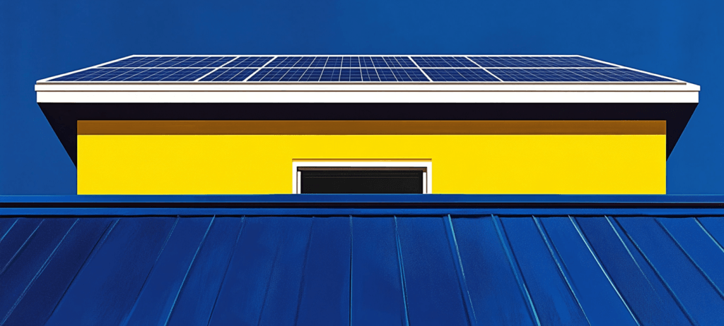 A house with solar panels