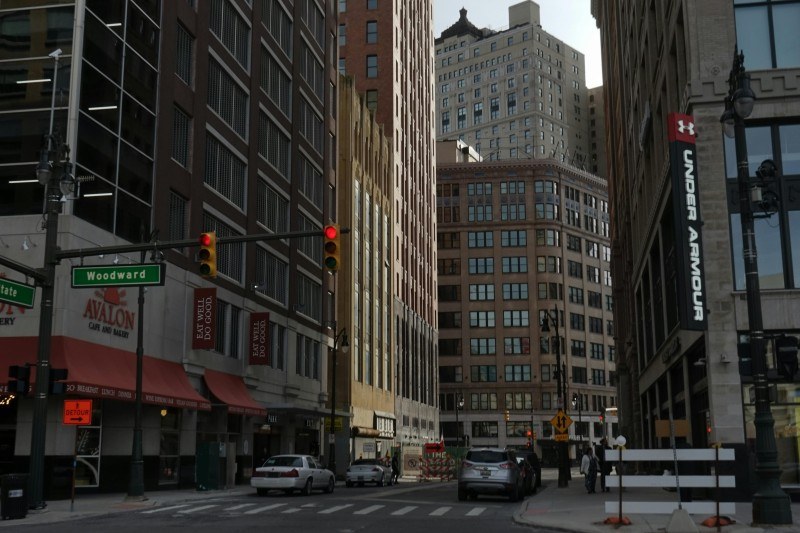 Woodward Street in Detroit Michigan