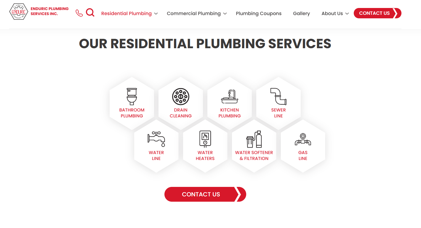 A well-optimized Enduric plumbing services page
