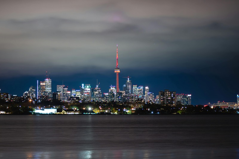 Stunning Night View of Toronto Skyline and CN Tower